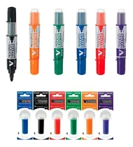 Comprar Pack 6 Plumon De Pizarra + 6 Cartuchos Recargas. Pilot
