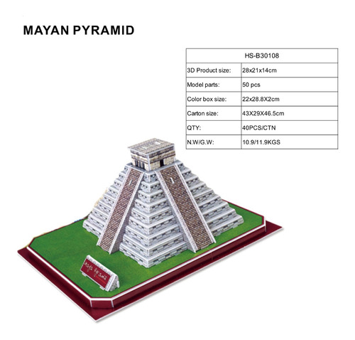 Rompecabezas 3d Edificios Fama Mundial-egipto Pirámides Maya