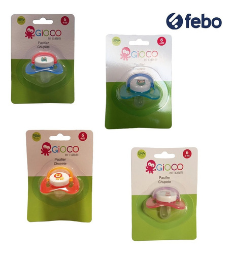 Imagen 2 de 3 de Chupete +6m Gioco Fisiológico Plano Bpa Free Febo