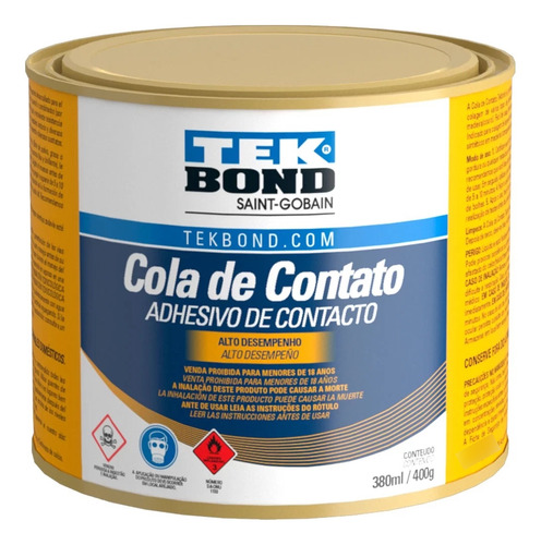 Cola Contato Tekbond 400g Sapateiro Arte Marceneiro CascolaCola Contato Tekbond ADESIVO DE CONTATO