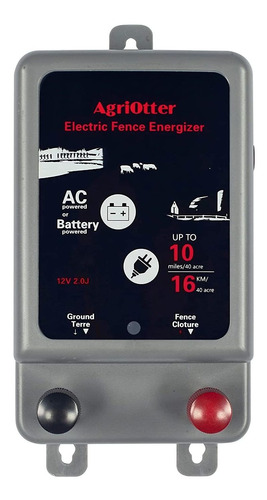 Energizador Para Vallas Eléctricas Agriotter, 40 Acres, 10 M