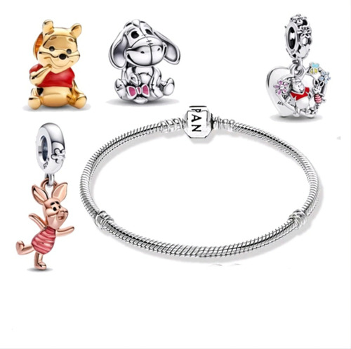 Pulsera Brazalete Charm Winnie Pooh Tambor 19 Cm+ Bolsa