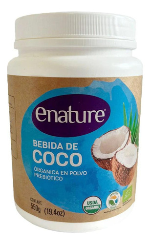 Bebida De Coco Orgánica Sabor Natural 550g Enature Vegano