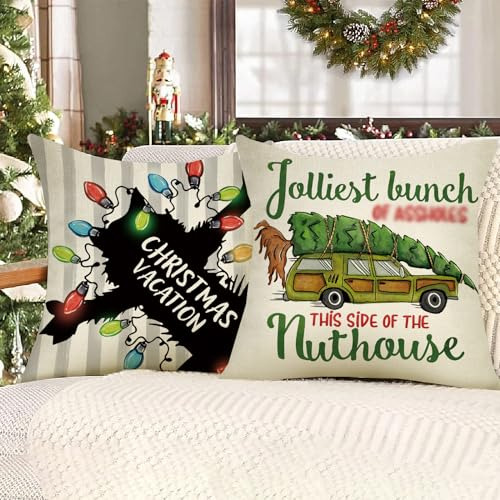 Juego De 4 Fundas De Almohada Navideñas 50 X 50 Cm