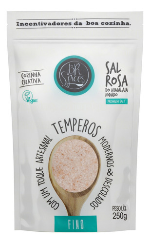 Sal Rosa do Himalaia Fino BR Spices Premium Salt Pouch 250g