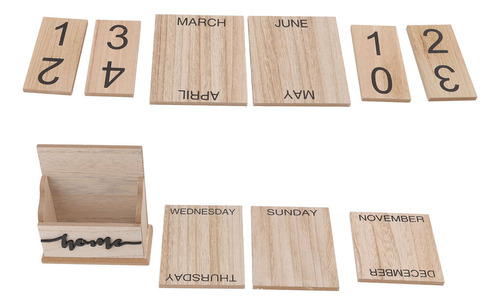 Manual De Calendário De Mesa Com Data Perpétua De Madeira, V