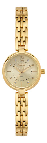 Relógio Condor Feminino Mini Joia Dourado - Co2035nsg/5x Fundo Champanhe