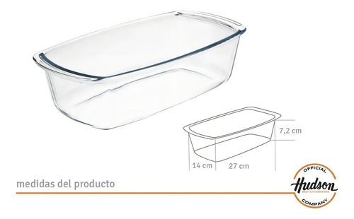 Budinera Budin Ingles Terrina Vidrio Templado Hudson 27 Cm Color Transparente