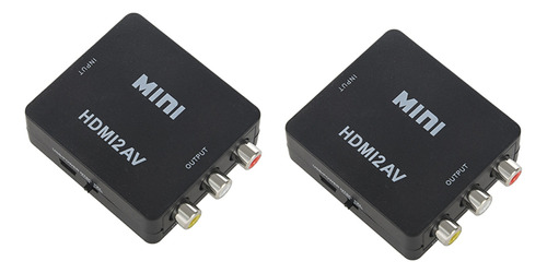 2 Convertidores Mini 1080p Compuesto A Audio Y Vídeo Rca Av