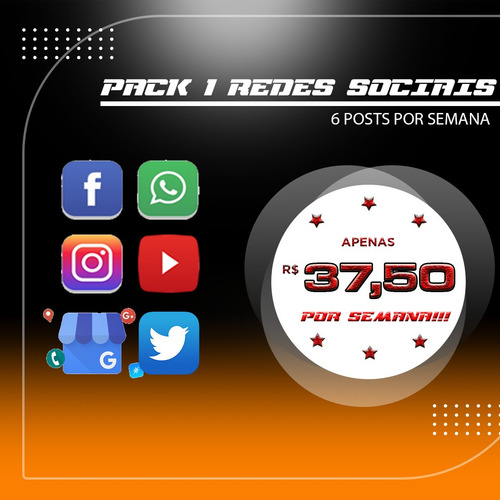 Imagem 1 de 3 de Pack 1 Administração De Redes Sociais