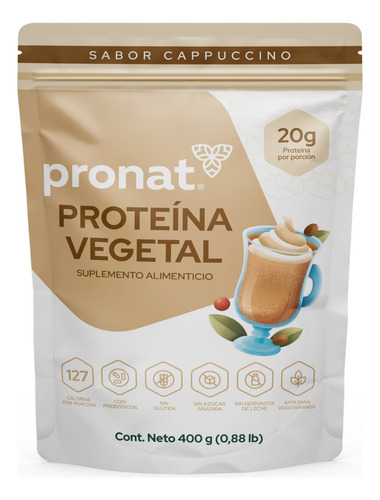 Proteina Vegetal (cappuccino 400 G) Pronat Sabor Cappuccino