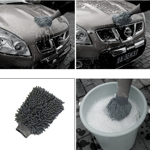 Luva Microfibra Lavagem Automotiva Vonixx + Shampoo V-floc