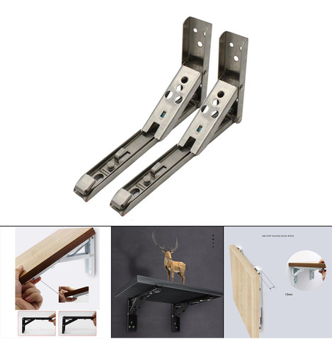 Bisagras De Pared De Soporte De Estante 8 Pulgadas Cepillado