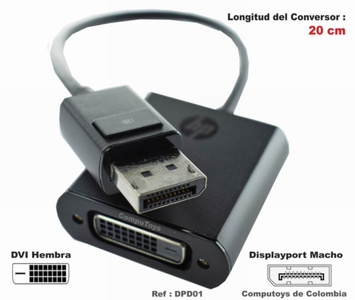 Imagen 3 de 6 de Zdpd01 Adapte Su Pc Display Port A Monitor Dvi Computoys