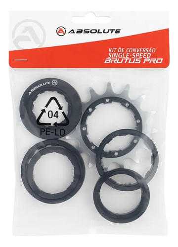 Kit Conversão Single Speed Cog 14 Dentes Hg Brutus Absolute Cor Preto