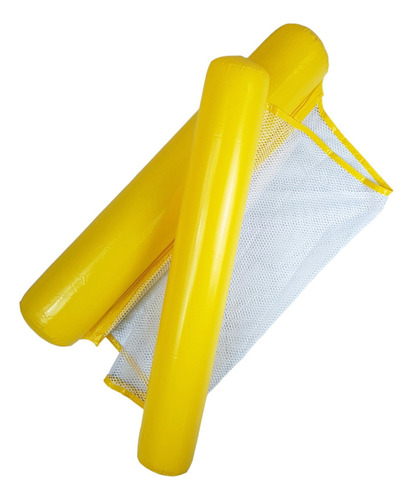 Hamaca Inflable Con Red Para Piscina, Cama Flotante De 102 Color Amarillo