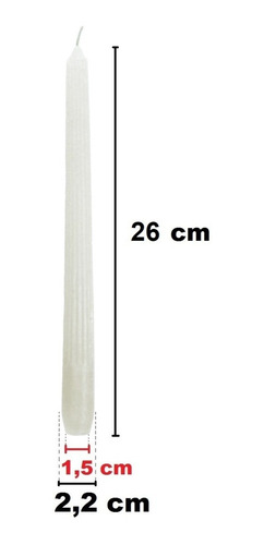 Imagem 2 de 2 de 10 Vela Para Castiçal 26 Cm Riscada 11 Cores Festa Evento Decoração Cores Branca Amarela Rosa Azul Lilás Laranja Verde