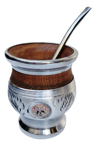 Mate Madera Y Aluminio Con Imágen