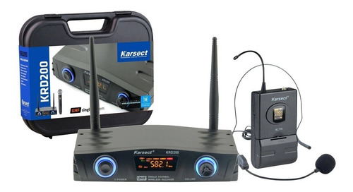 Microfone Karsect Krd 200sh Preto Sem Fio 16 Frequências