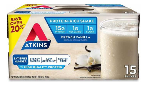 Atkins French Vanilla Malteada De Proteina Lista Para Beber