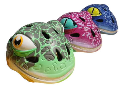 Casco Infantil Camaleón Lagarto Bicicleta Deporte Niños Toyz Verde S