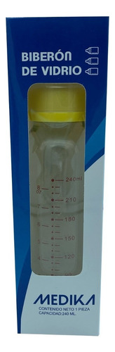 Biberon Mamila De Vidrio 240ml/8oz 3-12m Color Amarillo