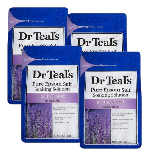 Dr Teals Epsom Salt - Paquete De 4 (12 Libras En Total) Calm