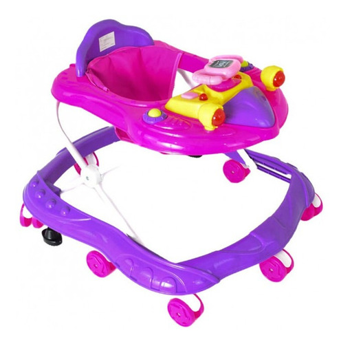 Andadera Para Bebe Caminadora Nave Espacial Melodias Color Fucsia