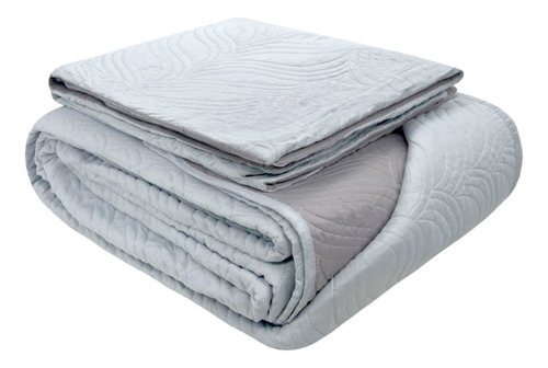 Colcha King Size Cubrecama Gris + 2 Fundas Almohada