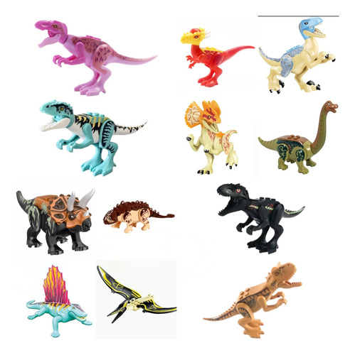 Kit 12 Figuras Dinosaurios Jurásico Indominus Rex Pteranodon