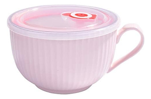 Tazón De Microondas Para Fideos, Pasta Y Sopa Con Tapa Y Asa