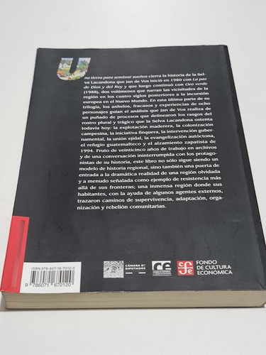Una Tierra Para Sembrar Sueños Jan De Vos (Usado)