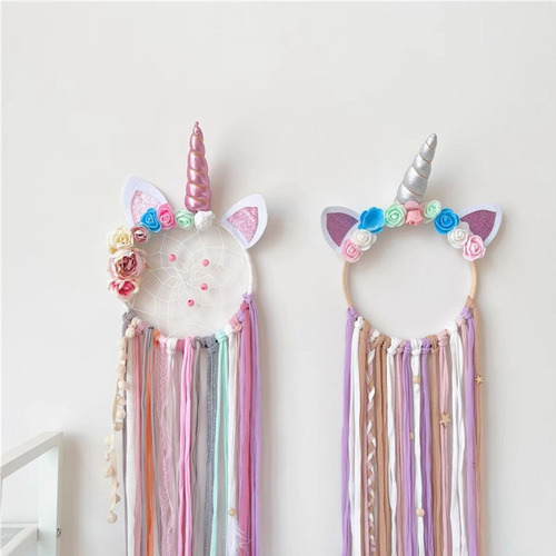 Atrapasueños Unicornio Yflores Paradormitorio De Ninas C Otro