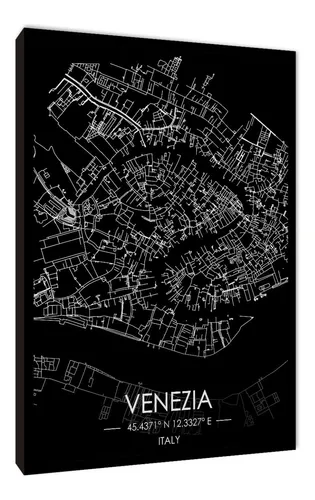 Cuadros Mapa Venecia Varios Modelos 20x29