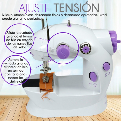 Mini máquina de coser semiautomática Slim Company portable color blanco 220V