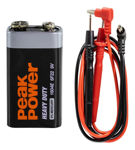 Multi Voltimetro Tester Con Juego Puntas Y Bateria A830l