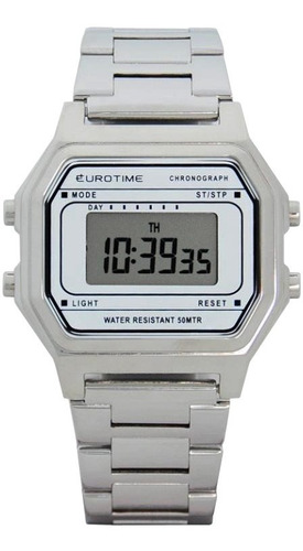 Reloj Eurotime Digital Vintage Cronometro Alarma Sumergible