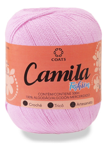 Linha Camila Fashion - 100% Algodão - Crochê Tricô 150g 500m Cor 00048 - Rosa Claro