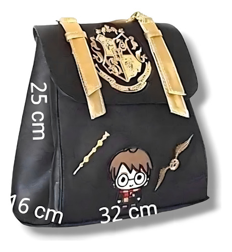 Mochila Harry Potter Hogwarts Mochila De Mujer Color Negra Color Negro Diseño De La Tela Liso