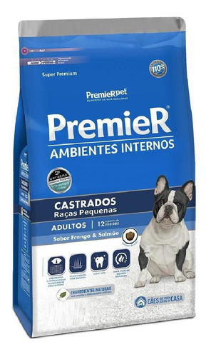 Ração Cães Premier Ambientes Internos Adultos Castrados 12kg