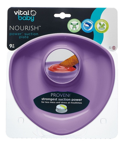Plato Con Base De Succión Morado
