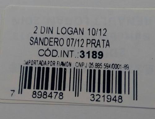 Moldura 2 Din Fiamon Logan 2010 A 2013 E Sandero 2007 A 2012