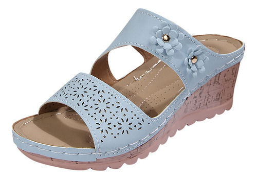 Zapatillas De Verano De Suela Gruesa De Color Liso Para Muje