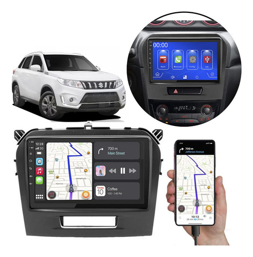 Kit Multimidia Mp5 9p Vitara 16-22 Comando Voz Spotify Waze