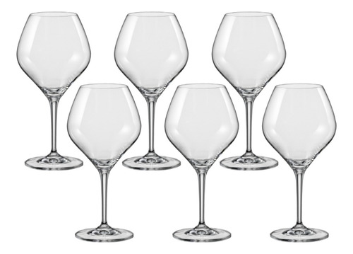 Copas Vino Cristal Bohemia Copón Amoroso 450ml Set X 6