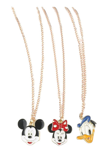 Collar Mickey, Minnie, Pato Donald Pack X3