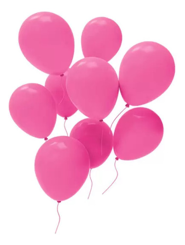 Balão Bexiga Redondo Liso Rosa N9 100 Unidades