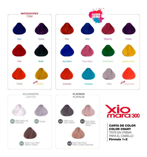 Tinte Para Cabello Xiomara Fashion Colors Tonos Coral 100g