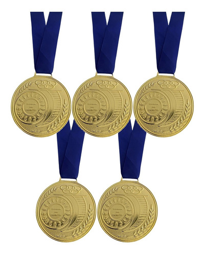 Kit 5 Medalhas Honra Ao Mérito Ouro Prata Bronze 6cm C/ Fita