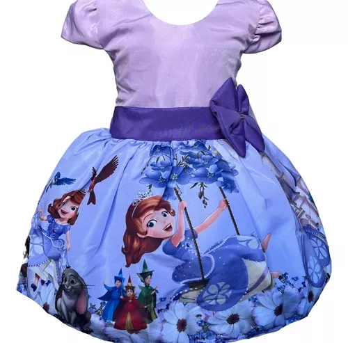 Vestido Infantil Princesa Sofia Temático Luxo Festa Aniversário 1